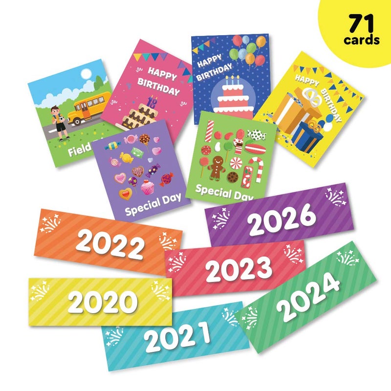 Eamay Calendar Pocket Chart Cards and Classroom Calendar Cards Kit for Homeschool -71cards (71) - Image 3